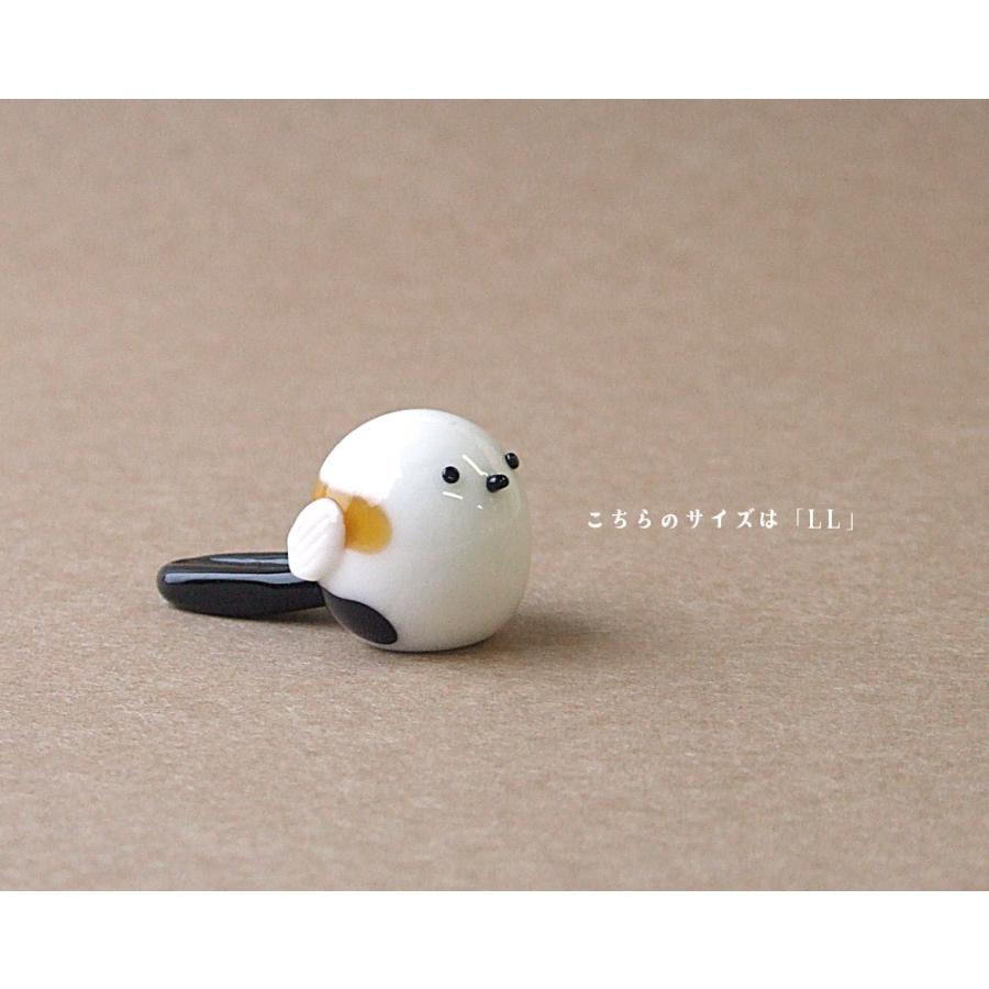 ガラス細工 小鳥 シマエナガ 北海道の生き物 野鳥 冬 雪 置物