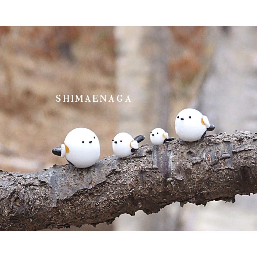 ガラス細工 小鳥 シマエナガ 北海道の生き物 野鳥 冬 雪 置物