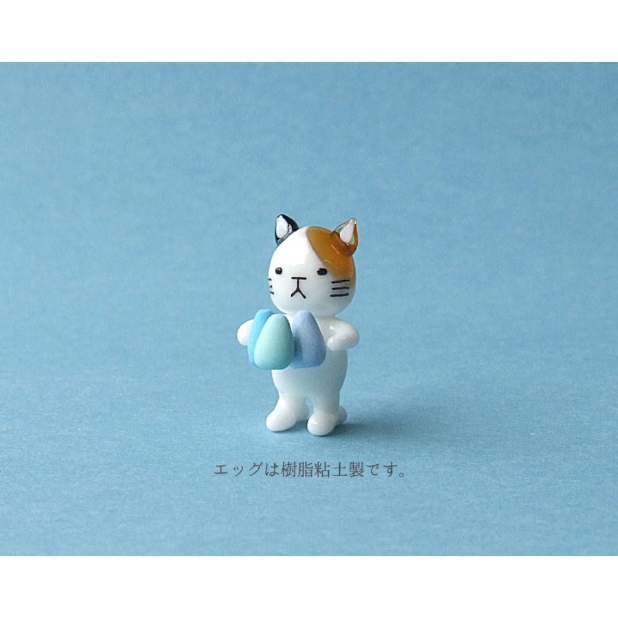 ガラス細工 樹脂粘土 猫 猫田センパイ イースター エッグ 春 復活祭 3