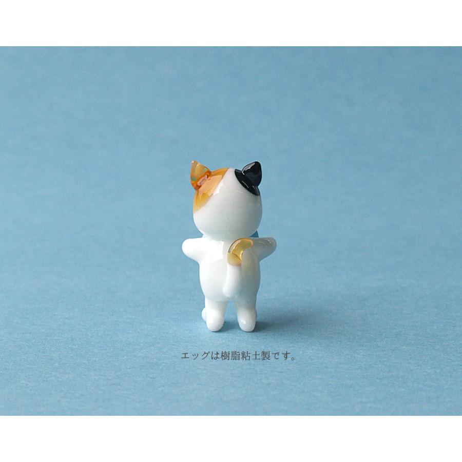 ガラス細工 樹脂粘土 猫 猫田センパイ イースター エッグ 春 復活祭 3