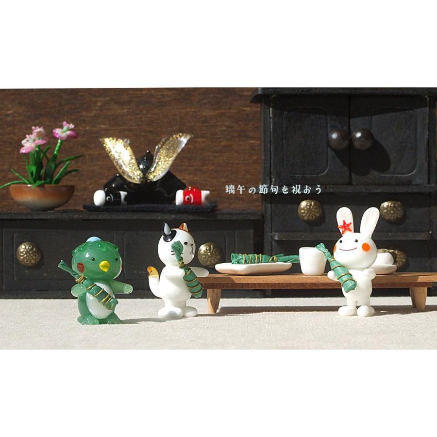ガラス細工 うさぎ ずぼらびっと 端午の節句 こどもの日 ちまき 粽 和
