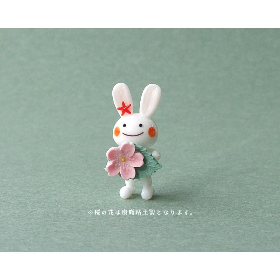 ガラス細工 樹脂粘土 うさぎ ずぼらびっと 桜 お花見 春 和雑貨 春の