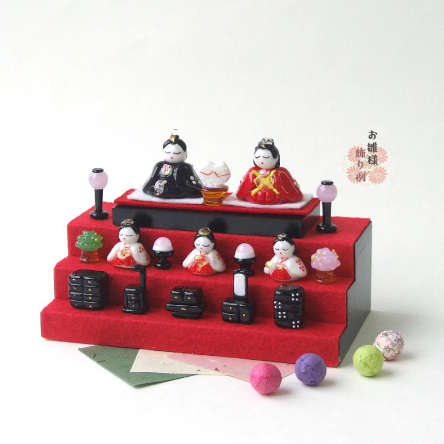 ガラス細工 お雛様 桃の節句 お道具 雪洞 和雑貨 コンパクトお雛様
