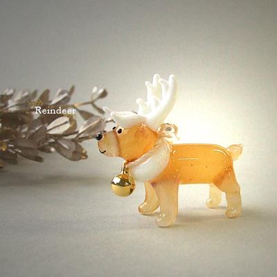 ガラス細工 クリスマス トナカイ クリスマス雑貨 置物 クリスマス