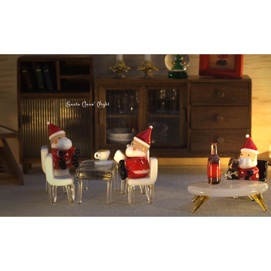 ガラス細工 クリスマス サンタクロース ワイン クリスマス雑貨 置物