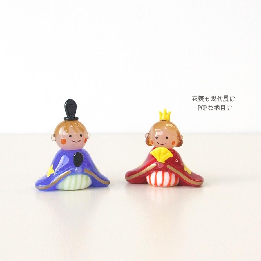ガラス細工 ミニチュアガラス 雛人形 コンパクトお雛様 桃の節句 和