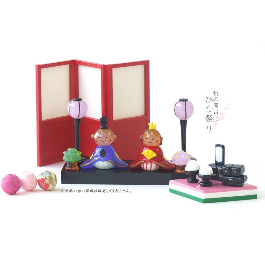 ガラス細工 ミニチュアガラス 雛人形 コンパクトお雛様 桃の節句 和