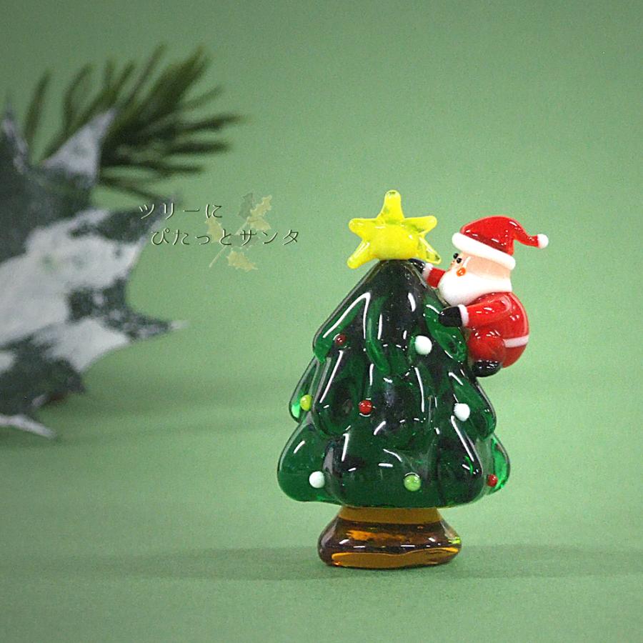 ガラス細工 ミニチュアガラス 硝子細工 クリスマス サンタクロース 