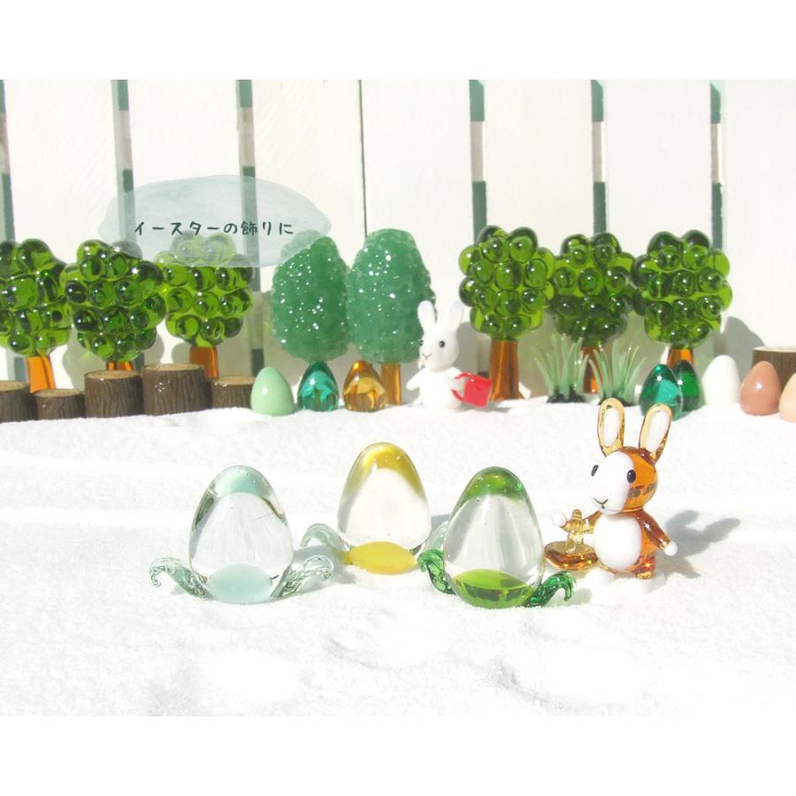 ガラス細工(卵) ガラス細工 イースターエッグ たまご インテリア小物 不思議なたまご