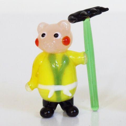 ガラス細工 ミニチュア 雑貨 置物 猪八戒 : ガラス細工 THE JOY LUCK