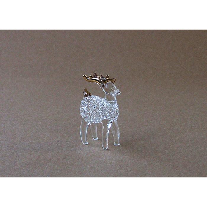 ガラス細工 クリスマス クリスマス雑貨 トナカイ オーナメント置物