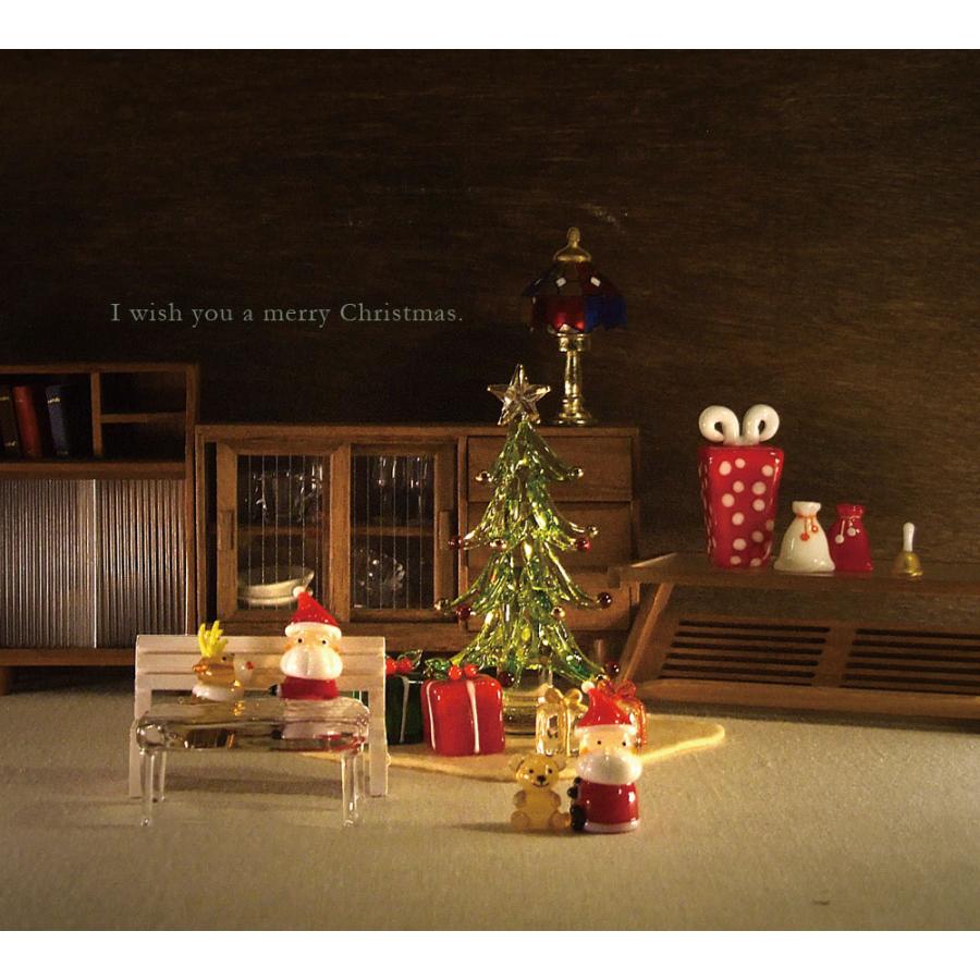 ガラス細工 クリスマス クリスマス雑貨 クリスマスツリー 置物 リーフ