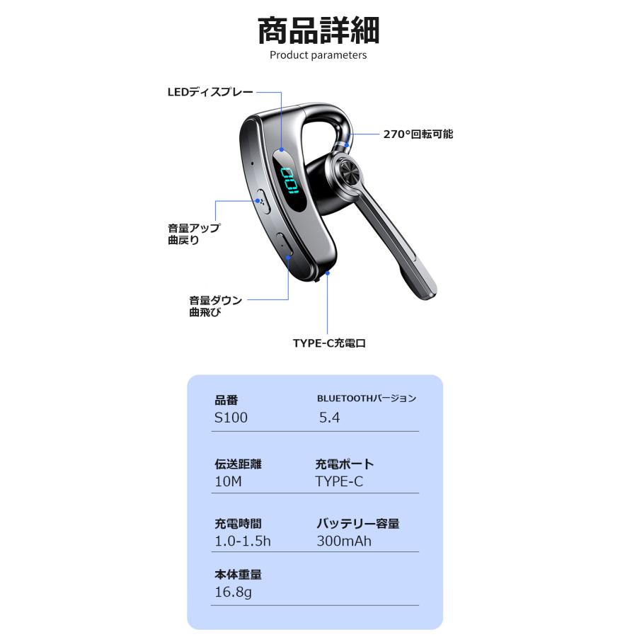 最先端Bluetooth5.4 イヤホン 耳かけ式デザイン 健康で快適 耳に入ら