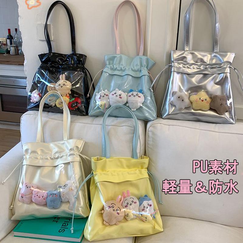 痛バッグ トート 大容量 おしゃれ PU素材 抽ひも 手提げ アニメ ゲーム