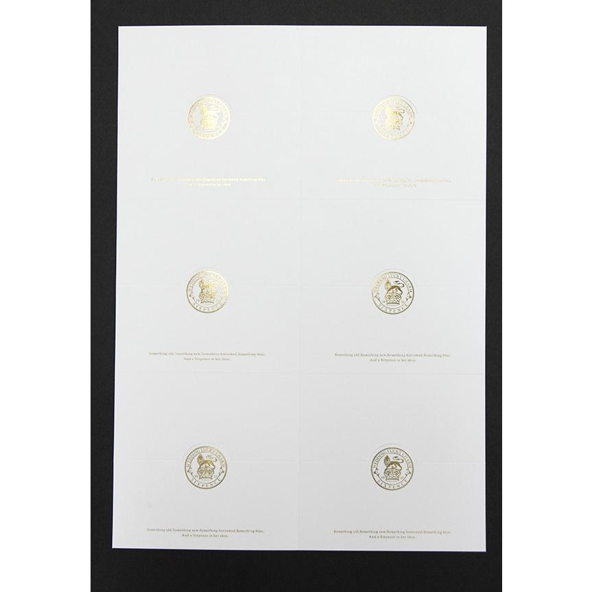 シックスペンス】結婚式 席札 （6丁付シート・A4サイズ）オーダー