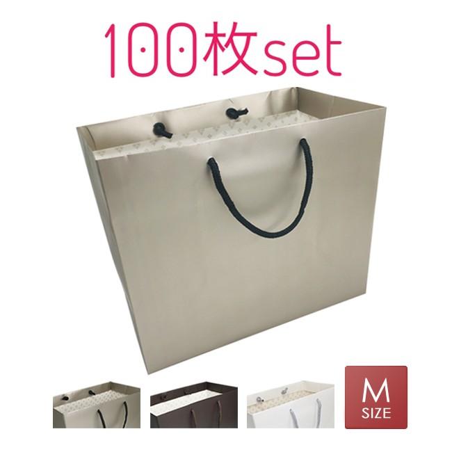 結婚式 引き出物 紙袋（ブライダルバッグ） ＜Ｍサイズ＞ お得な１００枚入り　送料無料　※代引き不可