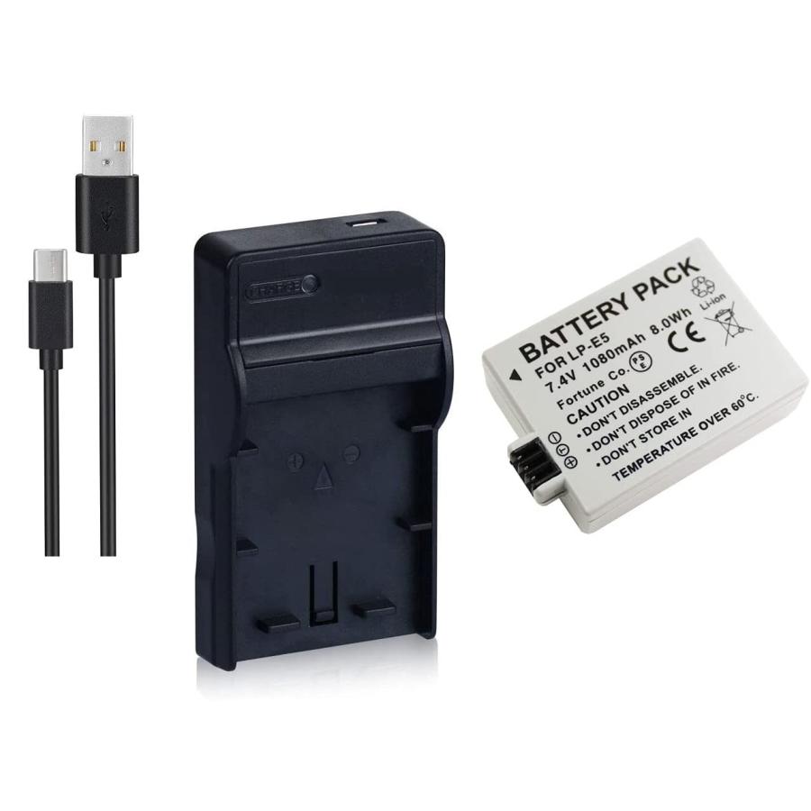定番スタイル キャノン CANON LP-E5 Micro USB付き 急速充電器 互換品