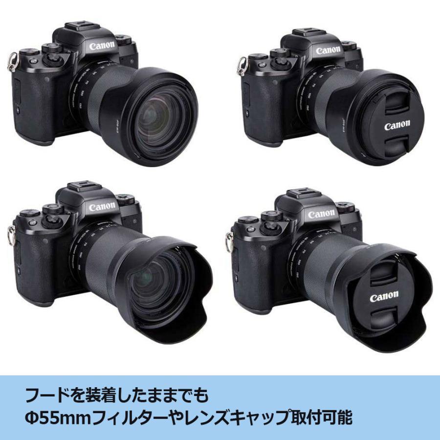 EW-60F 互換レンズフード キヤノン EF-M18-150mm F3.5-6.3 IS STM 等