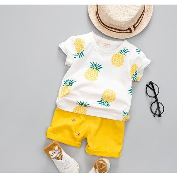 キッズ 子供服 ベビー服 セットアップ パイナップル柄 上下