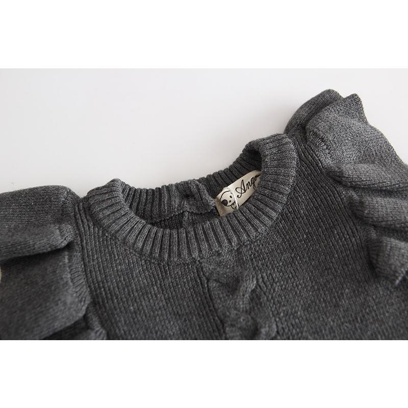 ベビー服 女の子 ニットワンピース 60 70 80 90 100 110 フリル カジュアル 子供服 長袖 姫 女のコ 服 | キッズ | 08