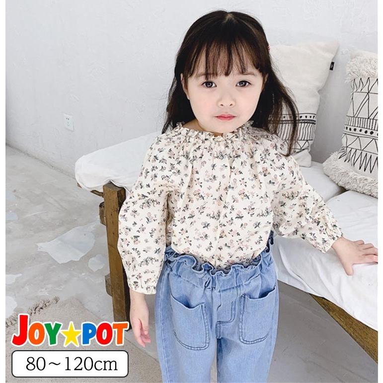 キッズ ベビー服 子供服 シャツ 花柄 フリル 長袖 女の子 トップス かわいい 夏 春 秋 80cm 90cm 100cm 110cm 1cm 130cm 1734 1734 Joypot ジョイポト 通販 Yahoo ショッピング