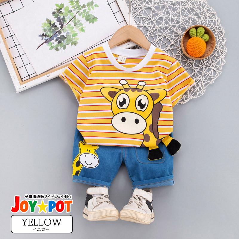 キッズ ベビー服 セットアップ Tシャツ キリン 動物 子供服 上下セット 男の子 女の子 夏 春 パンツ 80 90 100 110 |  | 02