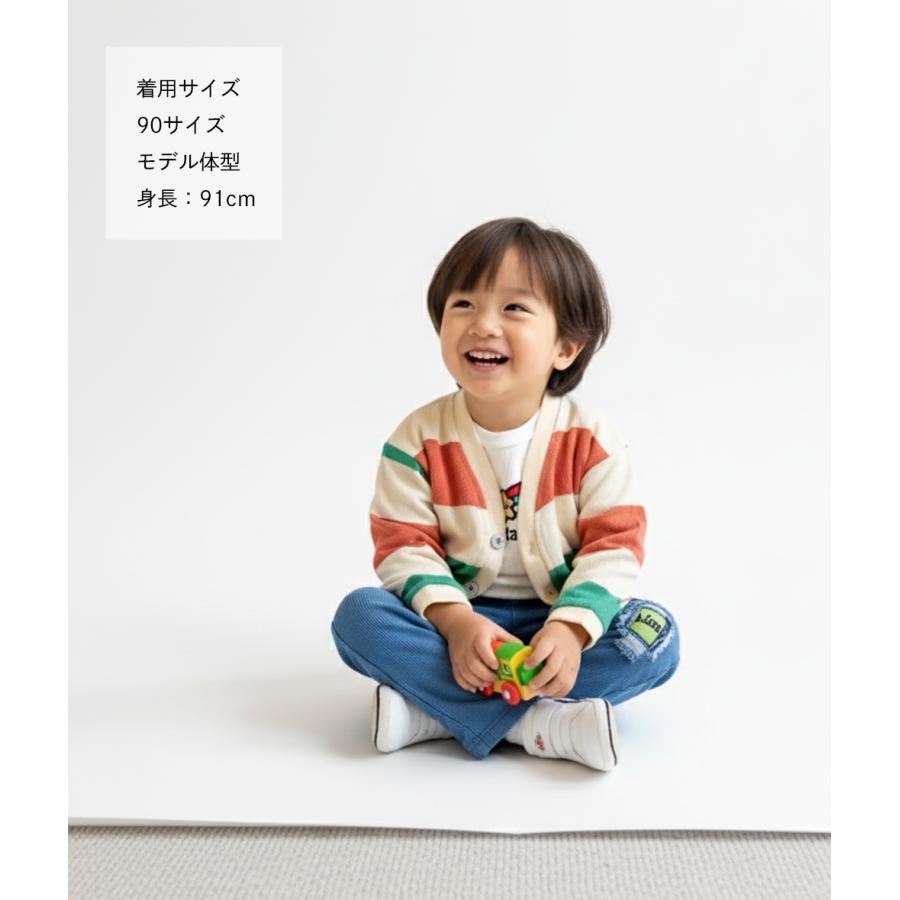 子供服 上下セット 男の子 ベビー服 セットアップ 女の子 ボーダー柄 長袖 カーディガン 秋冬 80 90 100 110 | キッズ | 13