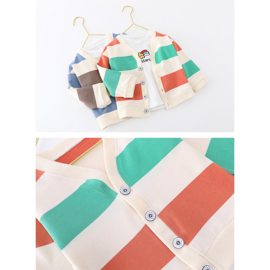 子供服 上下セット 男の子 ベビー服 セットアップ 女の子 ボーダー柄 長袖 カーディガン 秋冬 80 90 100 110 | キッズ | 10