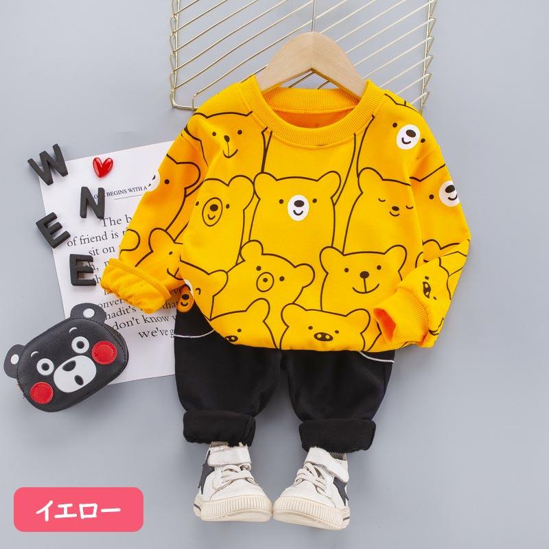 子供服 上下セット 男の子 ベビー服 セットアップ 女の子 長袖 くま クマ トレーナー 秋冬 春 80 90 100 110 120 | キッズ | 05
