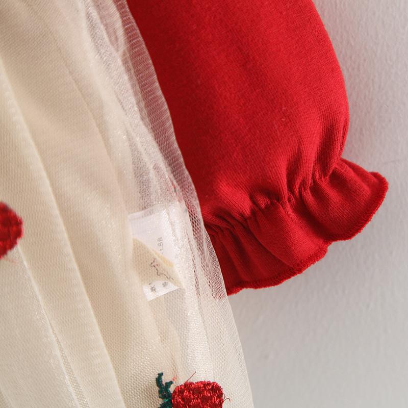 ベビー服 ワンピース ドレス 女の子 70 80 90 100 赤ちゃん 長袖 フルーツ 果物 お祝い 結婚式 | キッズ | 07