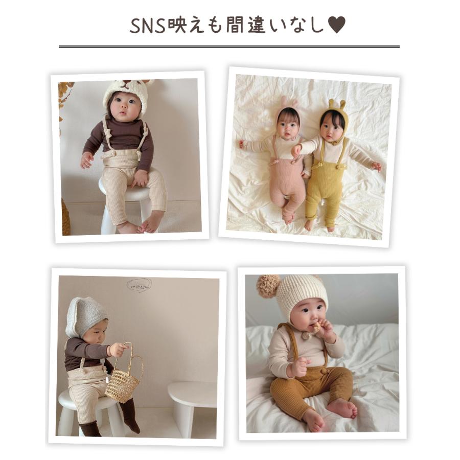 ベビー服 レギンス パンツ サスペンダー サロペット 無地 ハイウエスト 男の子 女の子 60 70 80 90 100 子供服 | キッズ | 16