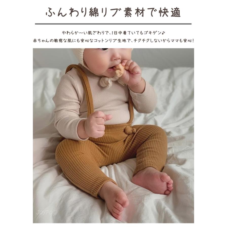 ベビー服 レギンス パンツ サスペンダー サロペット 無地 ハイウエスト 男の子 女の子 60 70 80 90 100 子供服 | キッズ | 04