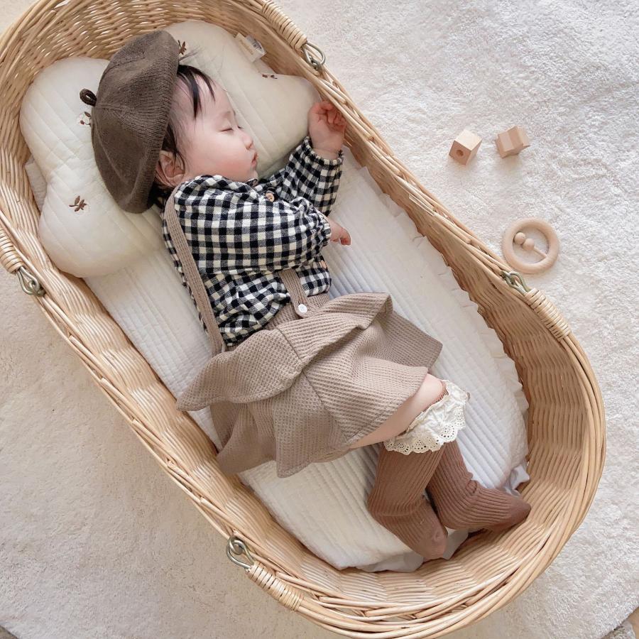 ベビー服 ワッフル生地 ロンパース フリルパンツ 子供服 60 70 80 90 秋服 女の子 赤ちゃん 乳幼児 シンプル | キッズ | 09