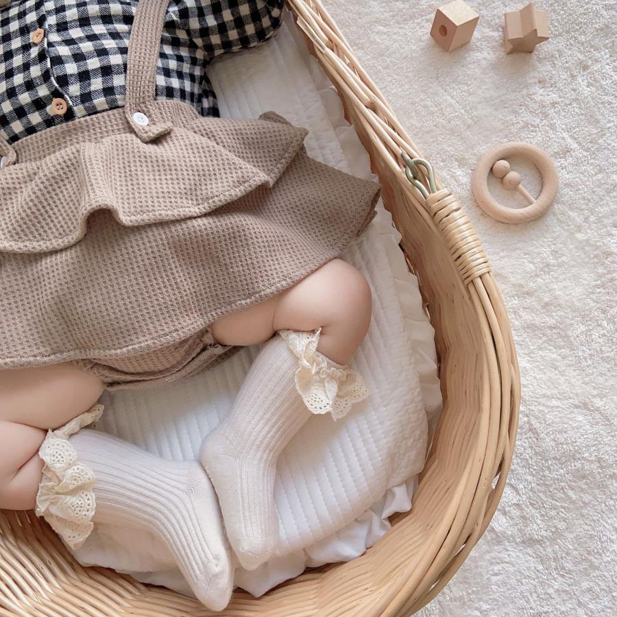 ベビー服 ワッフル生地 ロンパース フリルパンツ 子供服 60 70 80 90 秋服 女の子 赤ちゃん 乳幼児 シンプル | キッズ | 11