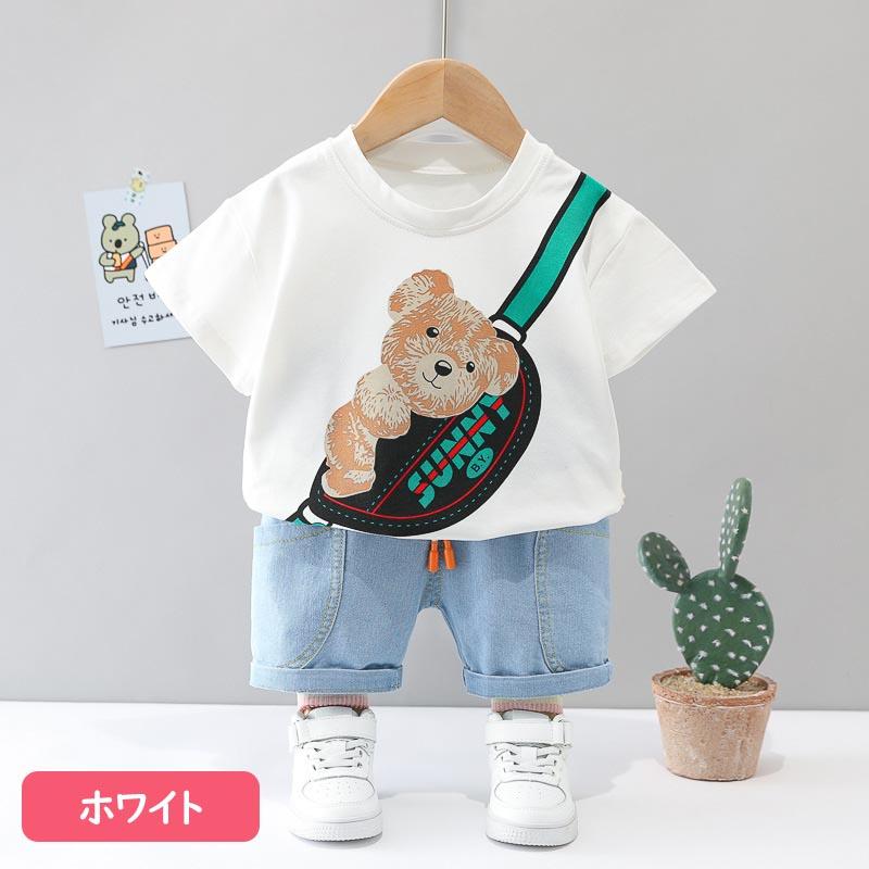 ベビー服 上下セット 男の子 女の子 夏 80 90 100 110 120 セットアップ Tシャツ 半袖 クマ くま 子供服 | キッズ | 04