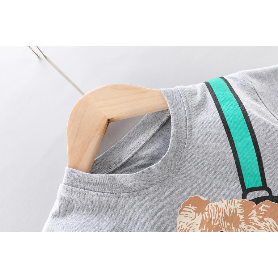 ベビー服 上下セット 男の子 女の子 夏 80 90 100 110 120 セットアップ Tシャツ 半袖 クマ くま 子供服 | キッズ | 09