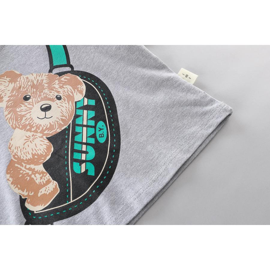ベビー服 上下セット 男の子 女の子 夏 80 90 100 110 120 セットアップ Tシャツ 半袖 クマ くま 子供服 | キッズ | 11