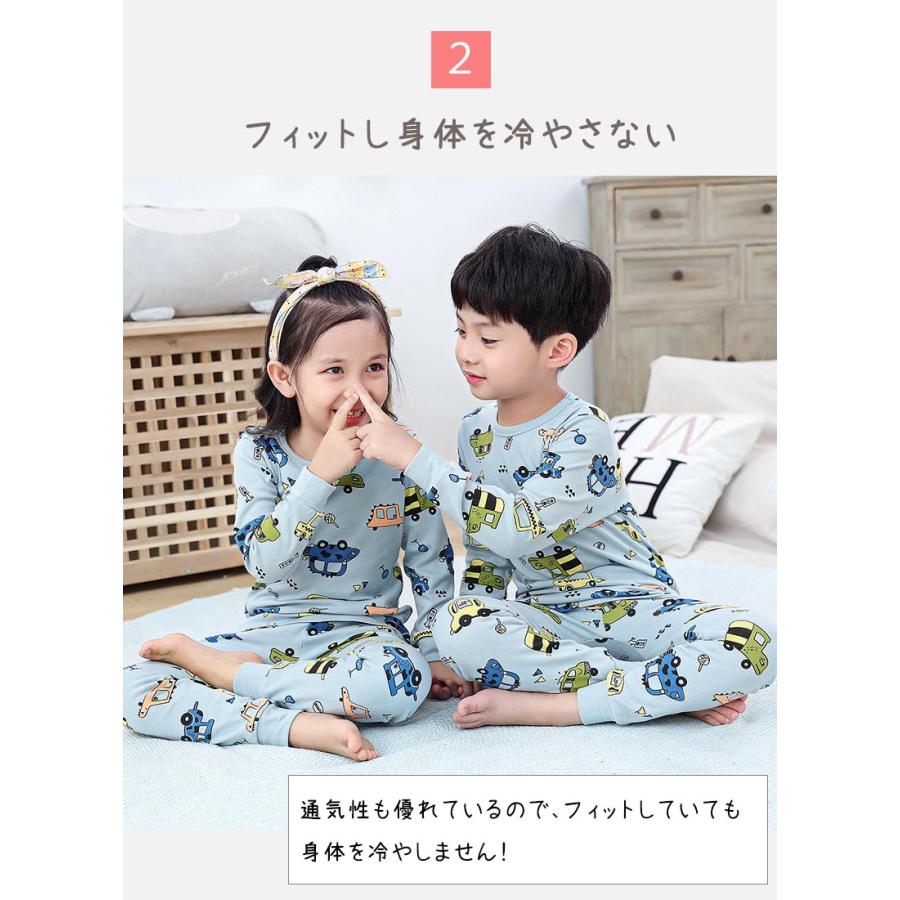パジャマ キッズ 綿 100% 男の子 子供服 恐竜 うさぎ 長袖 長ズボン 女の子 秋 春 100 110 120 130 140 女のコ | キッズ | 12
