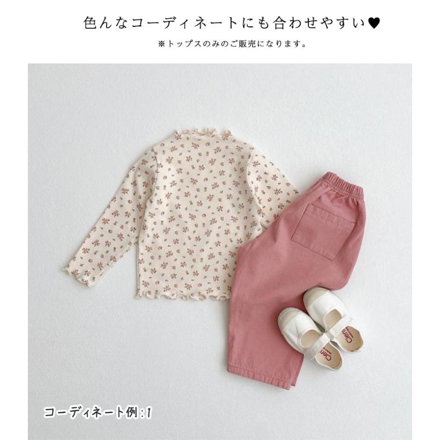 キッズ ベビー服 Tシャツ ブラウス 長袖 花柄 ドット柄 秋服 春服 子供服 女の子 80 90 100 110 120 130 | キッズ | 09