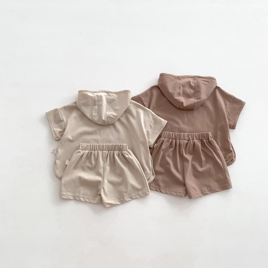ベビー服 セットアップ フード付き 男の子 子供服 半袖 Tシャツ カジュアル シンプル 女の子 夏 80 90 100 110 120 | キッズ | 06