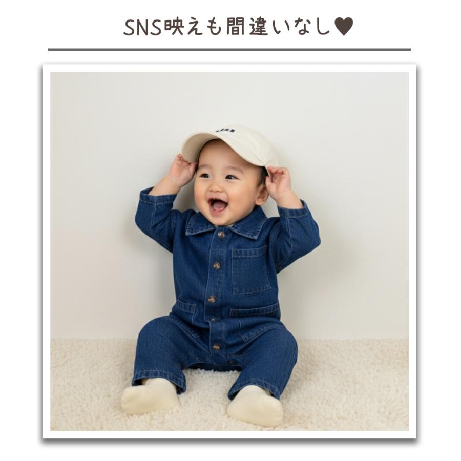 ベビー服 ロンパース つなぎ デニム 長袖 子供服 秋 冬 かわいい 男の子 女の子 70 80 90 100 |  | 11