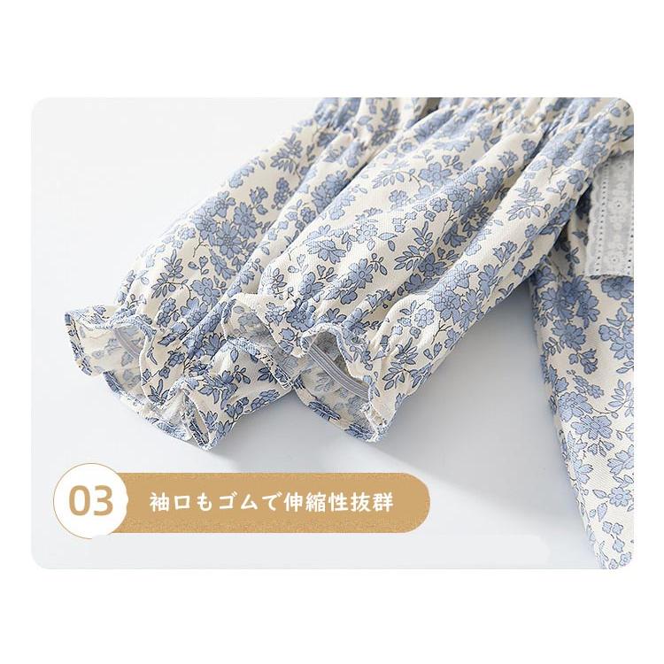 ベビー服 ワンピース ドレス 女の子 70 80 90 100 赤ちゃん 長袖 フリル 花柄 お祝い 結婚式 | キッズ | 07