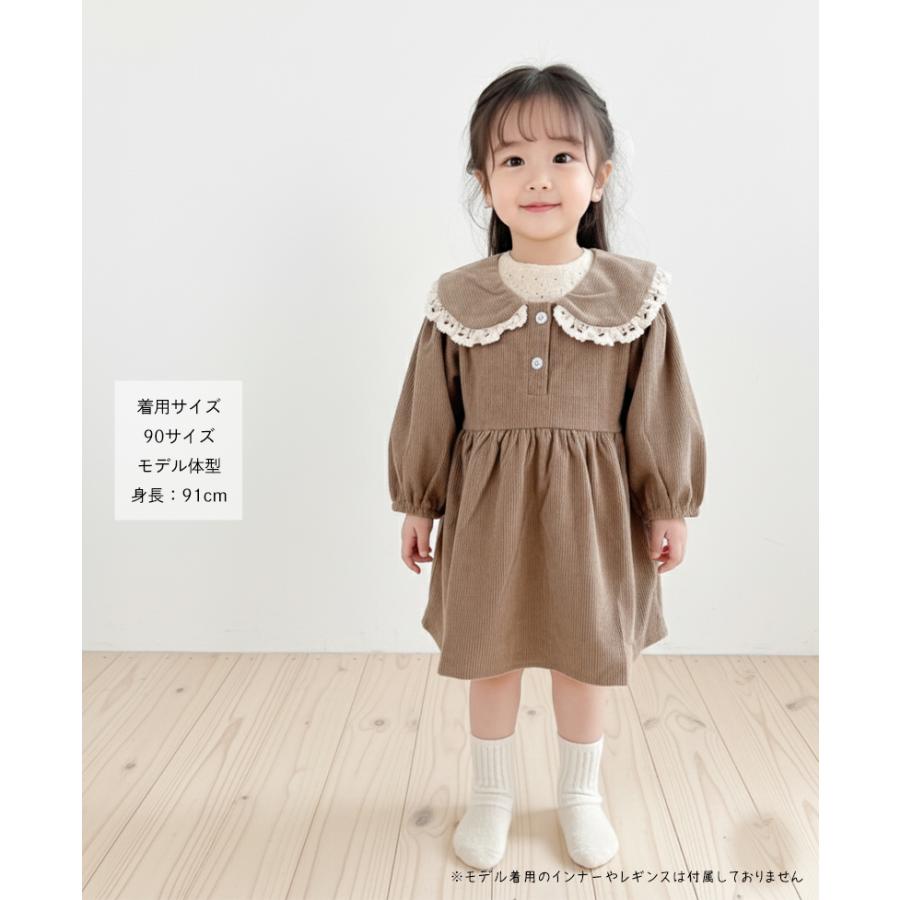 ベビー服 ワンピース ドレス 女の子 70 80 90 100 赤ちゃん 長袖 フリル レトロ お祝い 結婚式 | キッズ | 10