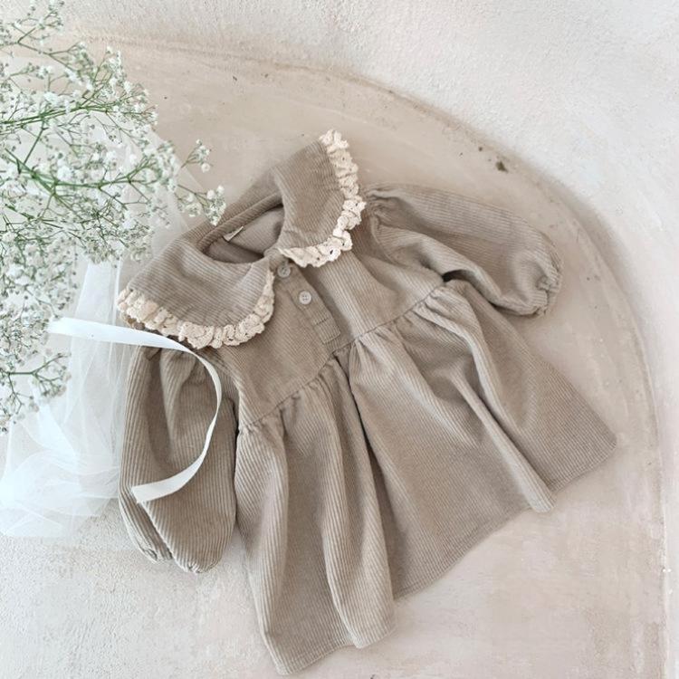 ベビー服 ワンピース ドレス 女の子 70 80 90 100 赤ちゃん 長袖 フリル レトロ お祝い 結婚式 | キッズ | 07
