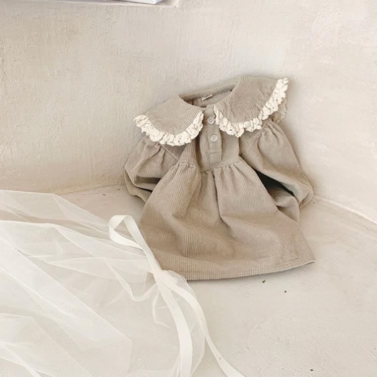 ベビー服 ワンピース ドレス 女の子 70 80 90 100 赤ちゃん 長袖 フリル レトロ お祝い 結婚式 | キッズ | 09