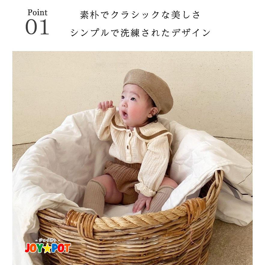 ベビー服 セットアップ 子供服 Tシャツ 長袖 上下セット 制服風 レトロ 男の子 女の子 夏 春 70 80 90 100 | キッズ | 01