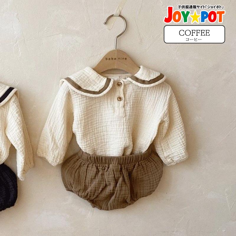 ベビー服 セットアップ 子供服 Tシャツ 長袖 上下セット 制服風 レトロ 男の子 女の子 夏 春 70 80 90 100 | キッズ | 04