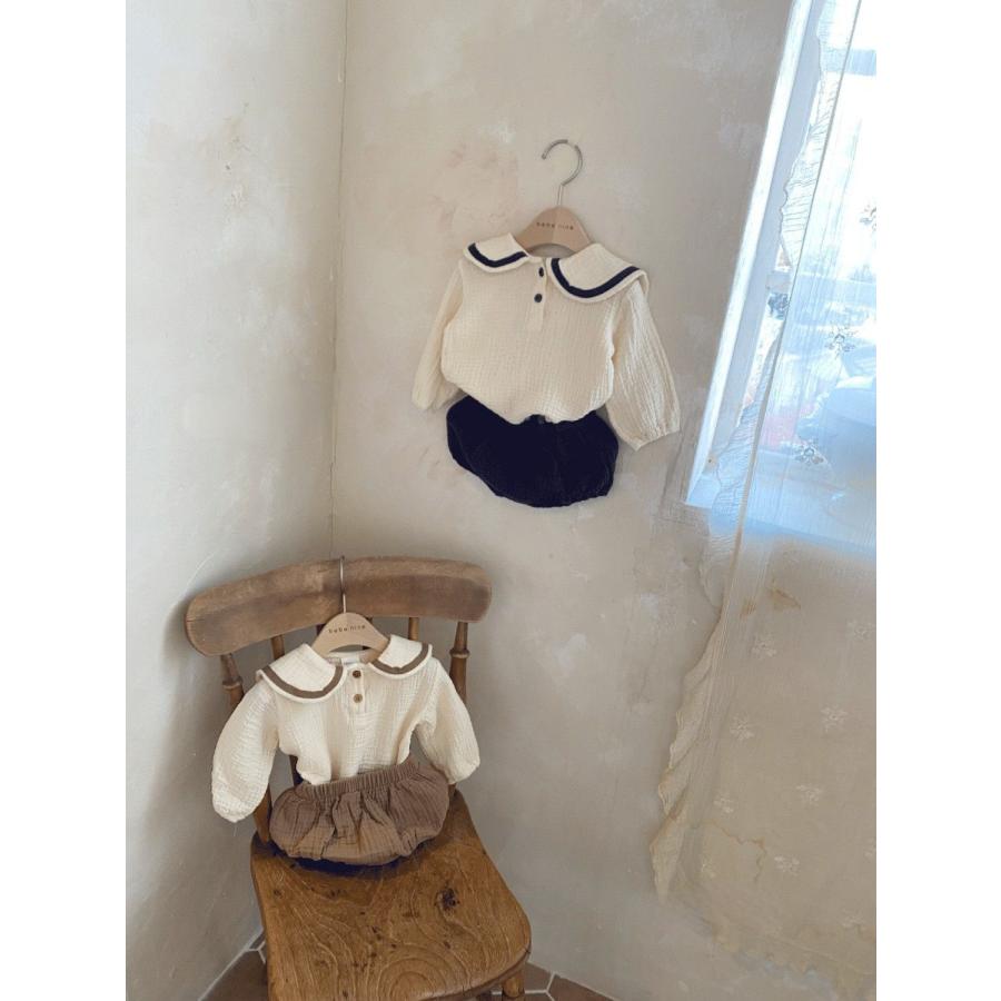 ベビー服 セットアップ 子供服 Tシャツ 長袖 上下セット 制服風 レトロ 男の子 女の子 夏 春 70 80 90 100 | キッズ | 07