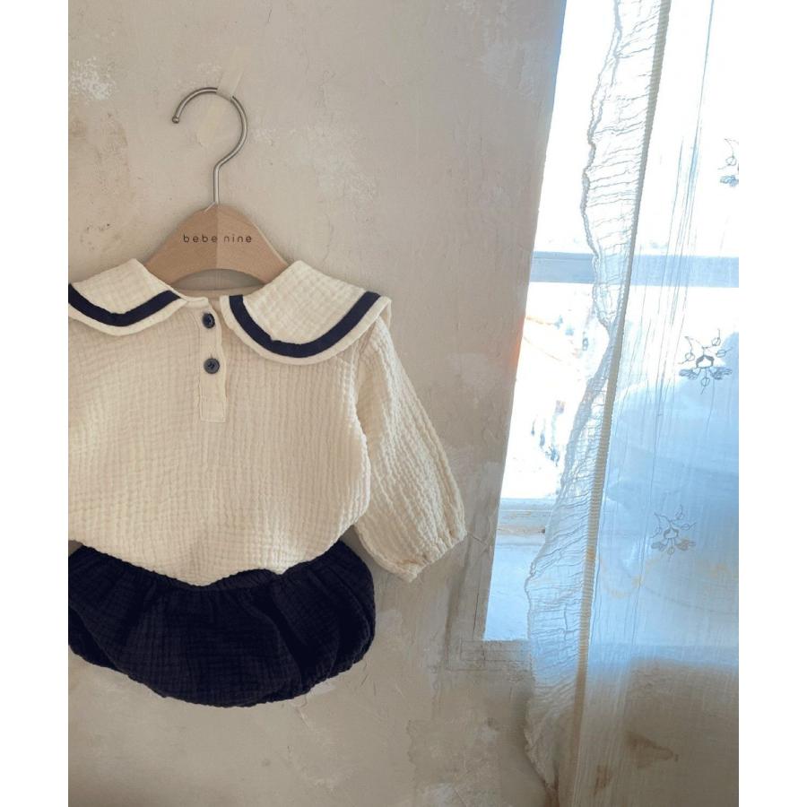 ベビー服 セットアップ 子供服 Tシャツ 長袖 上下セット 制服風 レトロ 男の子 女の子 夏 春 70 80 90 100 | キッズ | 08