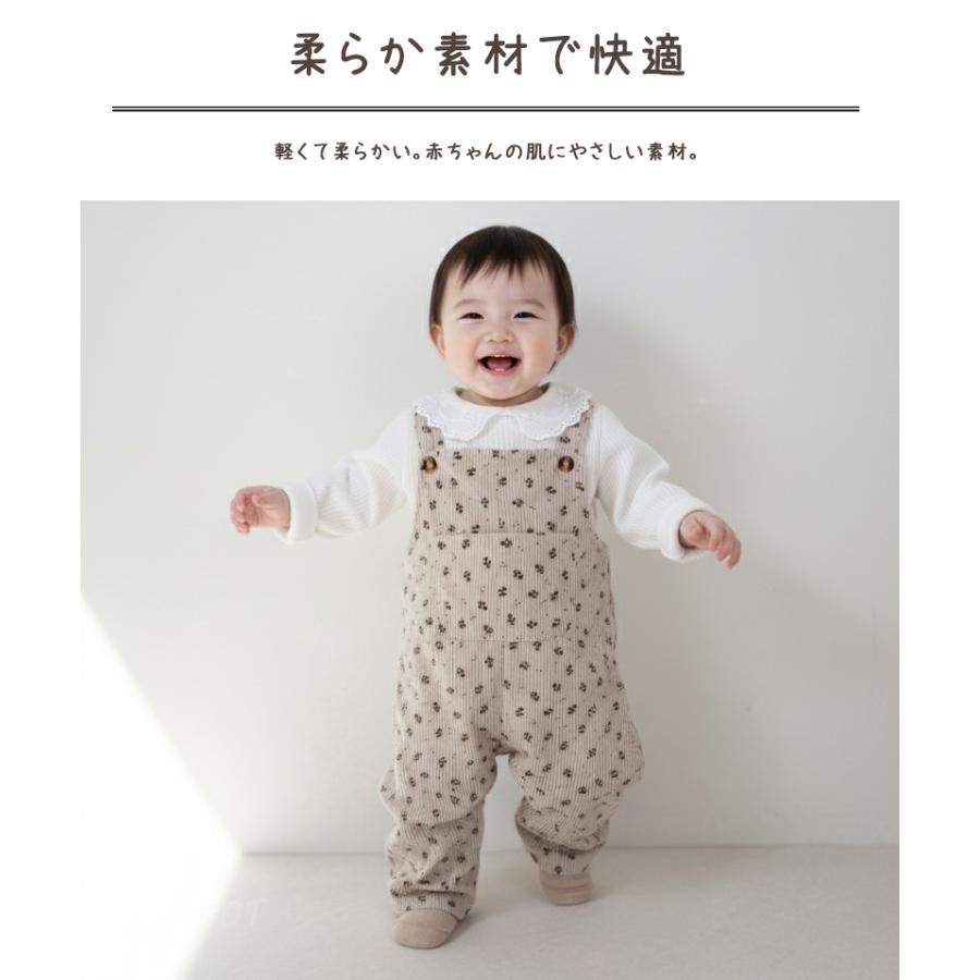 ベビー服 サロペット オーバーオール コーデュロイ 花柄 男の子 女の子 60 70 80 90 100 子供服 | キッズ | 02